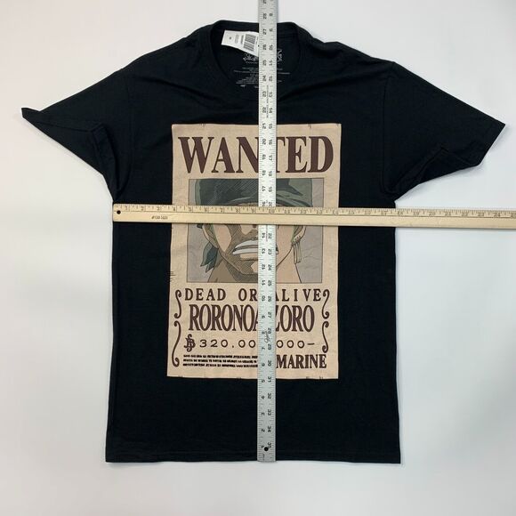 Roronoa Zero Wanted Poster T Shirt Mens S Small Black One Piece Pirate Hunter - Picture 7 of 9